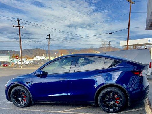 Front windows tinted. Flawless! PPF along the bottom edge!  Ceramic front windshield decreases the inside temp exponentially!