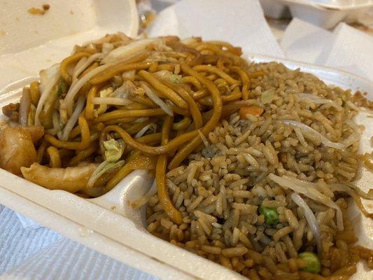 Shrimp Lo Mein & Fried Rice