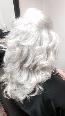 platinum blonde silver done by Taylor