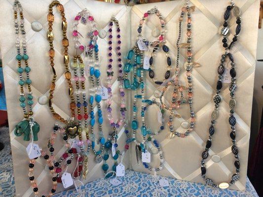 Maine-made necklaces and bracelets.