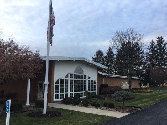 Our front entrance on a beautiful December day