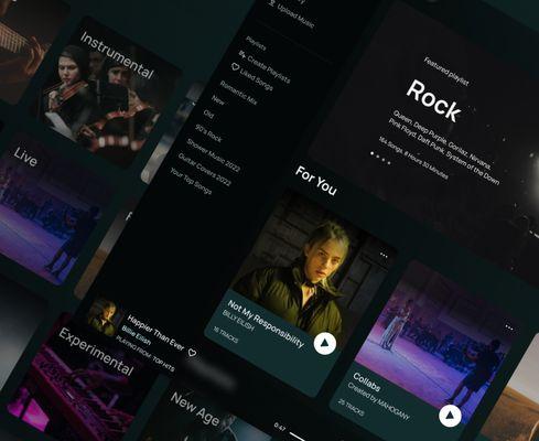 music player design showing artist