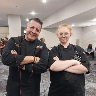 Got to meet the iron chef of America, he was very impressed with my skills.