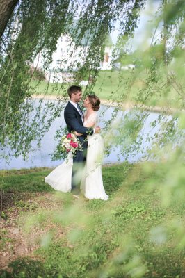 Under the willow tree.