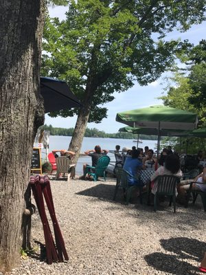 Looking out at the lake from our table