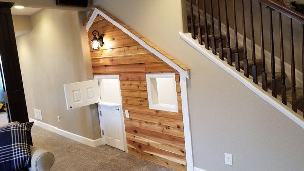 Exterior of under stair children's play room.