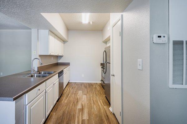 Beautiful wood-style flooring in kitchens