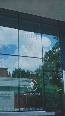 Kinship's storefront window