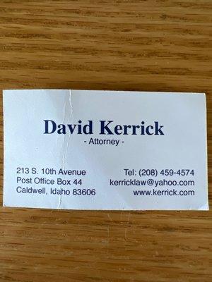 Kerrick David E Atty