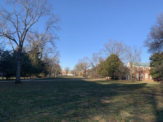 Hanover campus on sunny December morning.