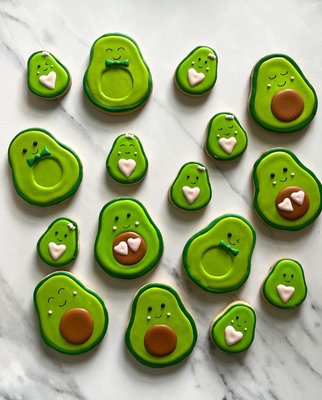 Avocado Baby Shower Cookies