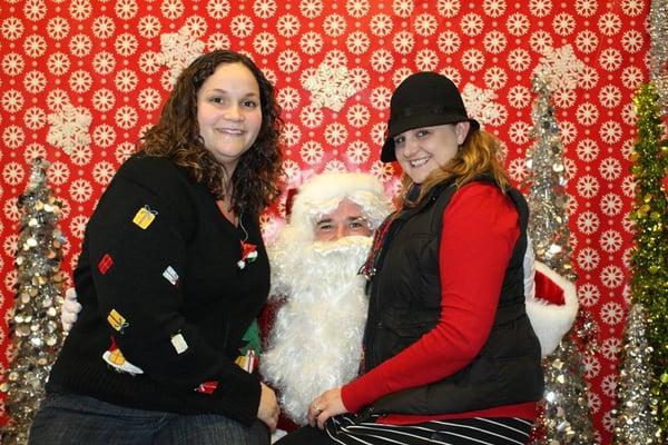 Pictures with Santa after shopping was just one of the perks!  Cheers to Yelpers Becky S. and Cassie D. for joining me!