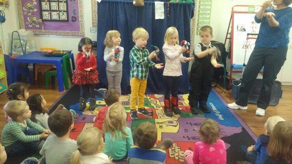 Children helping our Puppet Show.