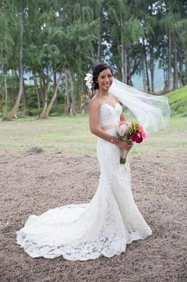 Dress tailored/veil made by Kirsten Tucker