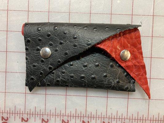 Small Leather Goods 1 double pocket coin purse with altered design by Calahn de la Luna