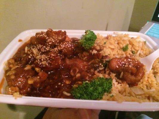 Sesame Chicken with Fried Rice