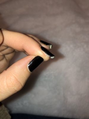 Nails aren't even painted to the edges