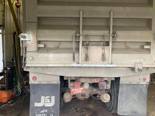 On site dump truck aluminum repairs for Helman's Farm