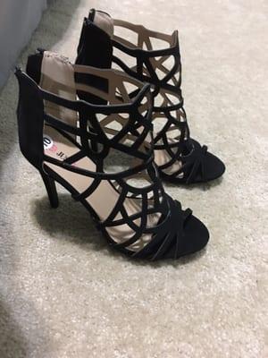 Small selection of woman's shoes but I found these JustFab heels for less than $13.