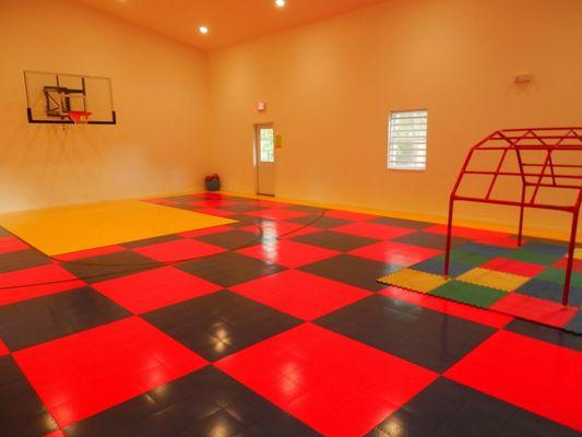 Our brand new state of the art gym complete with full-size basketball hoop, rock climbing wall, and much more!!!