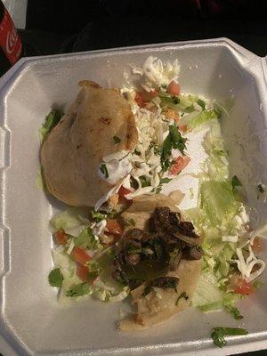 Beef taco and Chicken Gordita