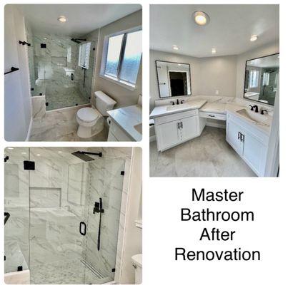 Master bathroom after renovation.