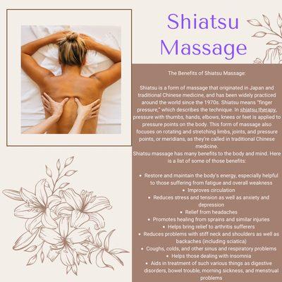 Shiatsu benefits