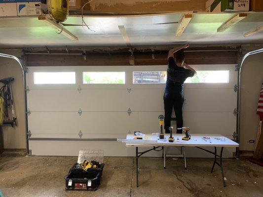 New garage door installed