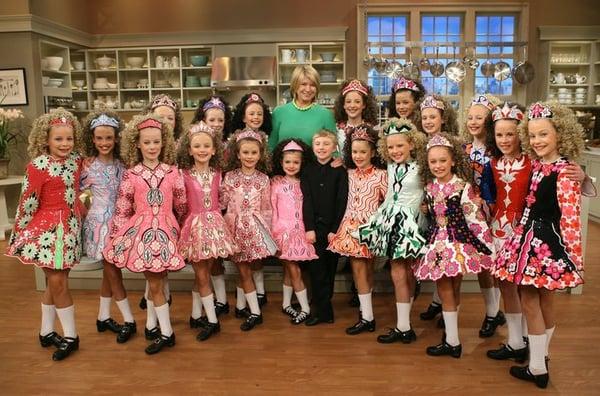 Trinity dancers pose after performing on the Martha Stewart Show