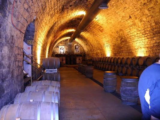 The wine cellar tasting room at the Carmel Winery in Israel