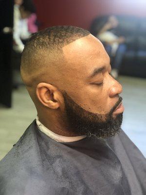 Bald fade and beard work