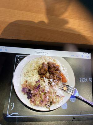 Oxtail rice with fried cabbage