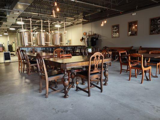 west side of the tap room... different tables, most w padded chairs