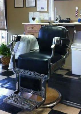 Barber chair inside shop