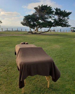 Sports massage overlooking the ocean!