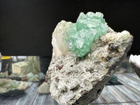 Green Apophyllite Flower, Stilbite, and Heulandite from India!