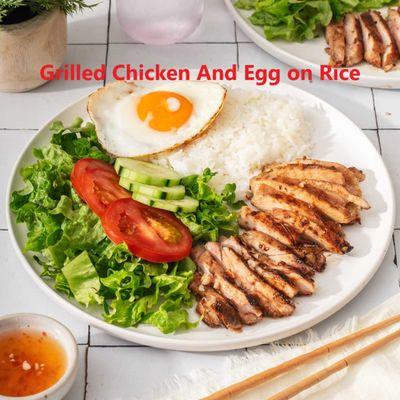 Grilled Pork or Chicken with Egg above the Rice