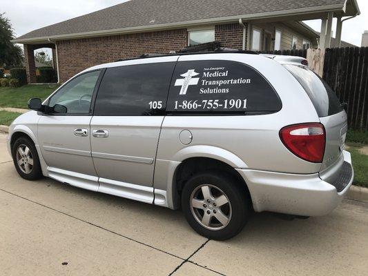 ADA compliant wheelchair accessible van.