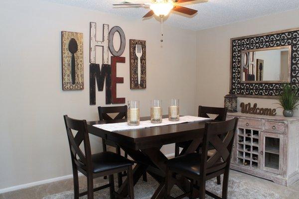 Spacious dining room.