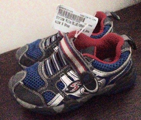 Gently used sturdy sneakers at an awesome price.