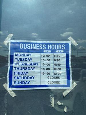 Business hours 5/6/23