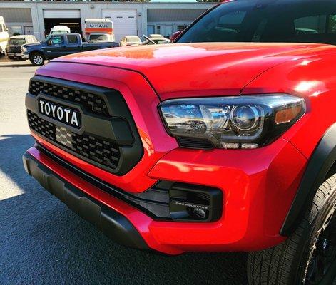 New TRD Pro style headlights, grille and fog lights by Rigid Industries (installed by Jason).