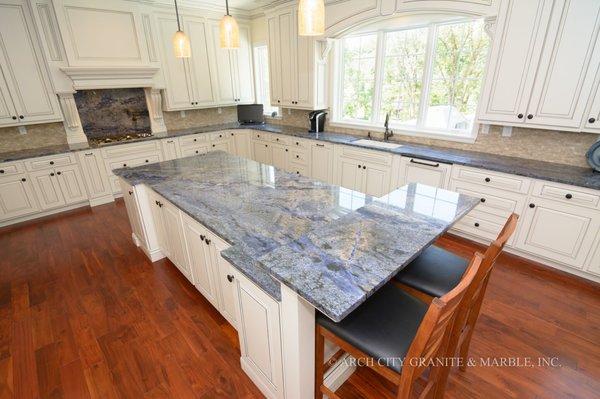 Blue Bahia granite countertops installed in Town & Country, MO