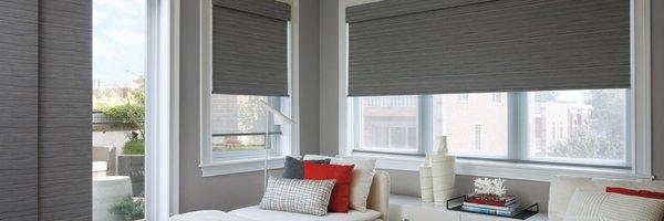 Roller shades by Hunter Douglas.