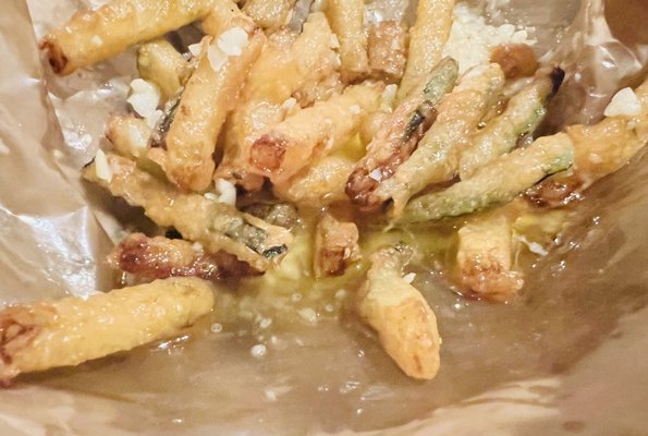 The zucchini fries were a bit over done with garlic butter. They were tasty but too messy at the end.