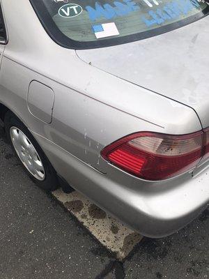 Left over soap on the car. This was after I left and got to work. Who knows how much was actually on the car initially