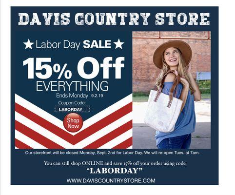 Labor Day Sale! Save 15% off!