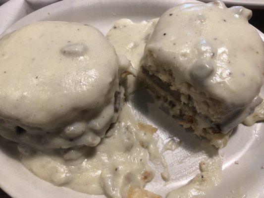 Sausage, biscuit, and gravy