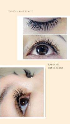 Eyelash extension sample of client.