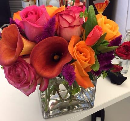 The flowers we sent to Aubrey E on her 1st day at her new job... "Teleflora's uniquely chic" - they brightened up her day!